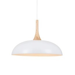 Mini lampada a sospensione artistica 1 luce moderna semplicità finitura bianco nero alluminio e legno droplight
