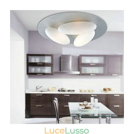 Lampada da soffitto minimalista ispirata alla natura con paralume a 3 uova Lampada da soffitto minimalista ispirata alla natura con paralume a 3 uova