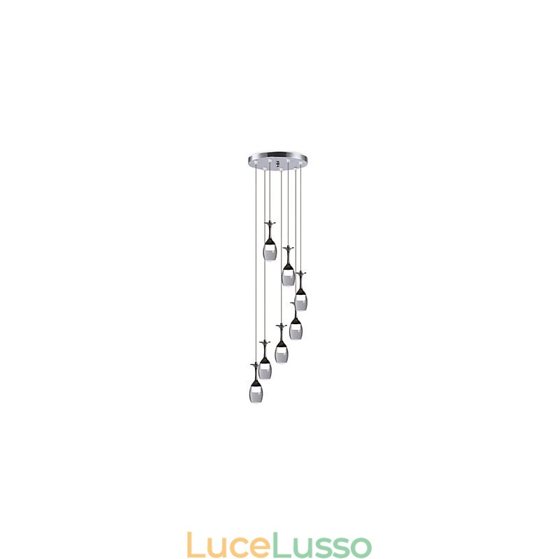 Lampada a sospensione moderna 7 luci lampadine integrate incluse luce scale