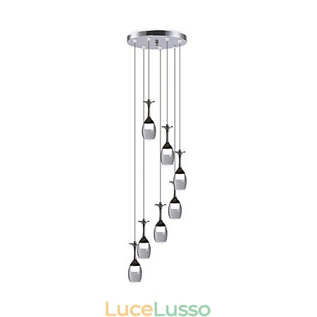 Lampada a sospensione moderna 7 luci lampadine integrate incluse luce scale Lampada a sospensione moderna 7 luci lampadine integrate incluse luce scale