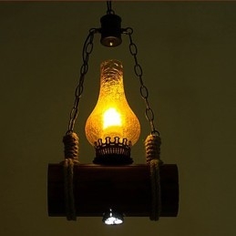 Barra del pendente retrò in legno massello a testa singola