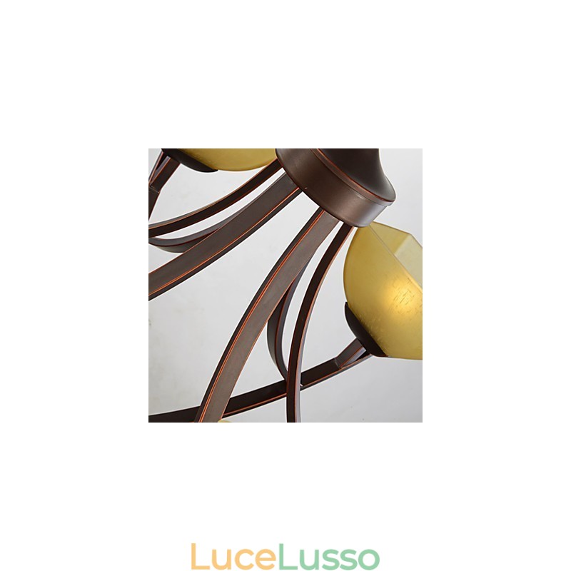 Lampadario 4 luci tradizionale classico vintage metallo