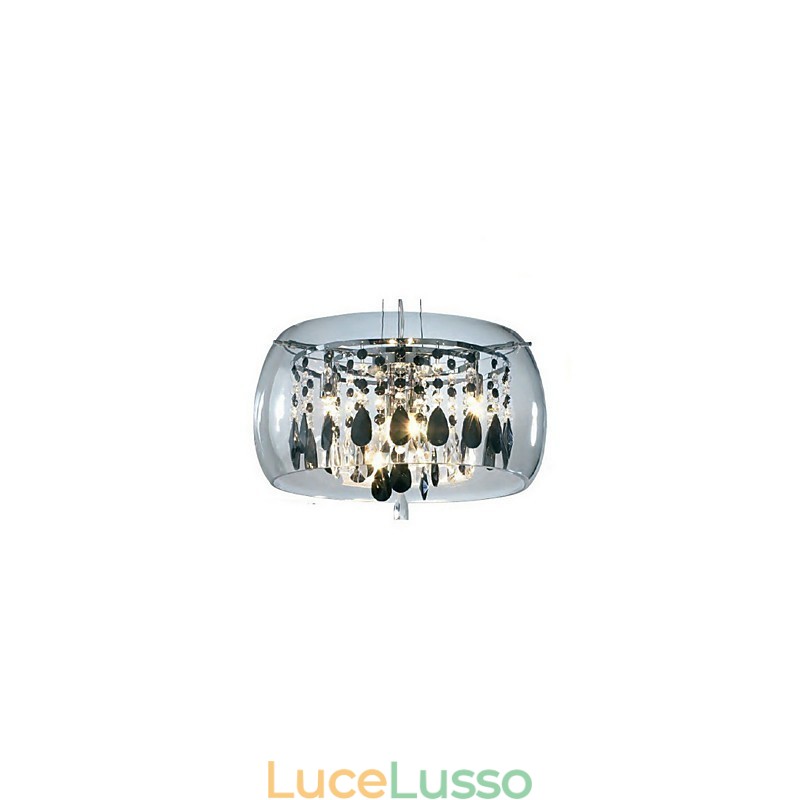 Lampada a sospensione elettrolitica in stile mini tamburo di cristallo contemporaneo moderno