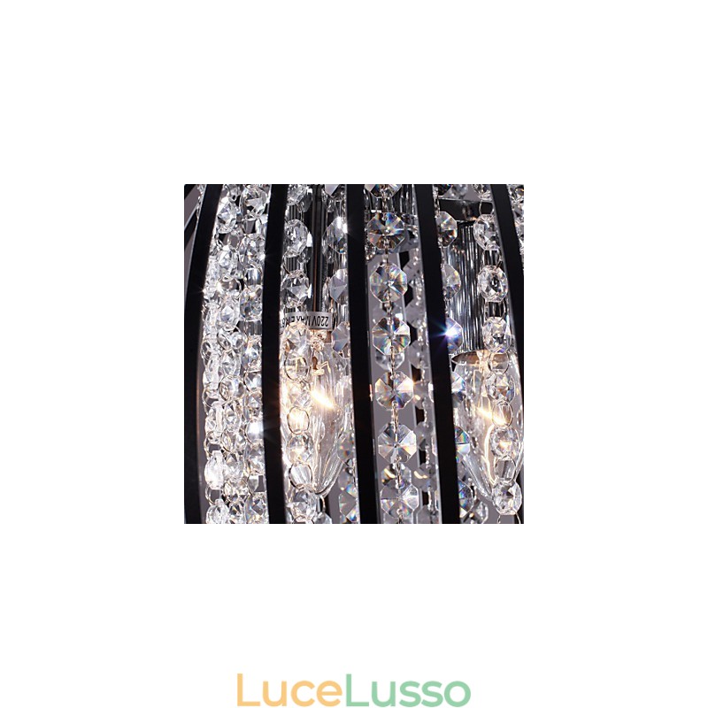 Lampada a sospensione moderna e contemporanea in stile mini in cristallo, elettroplaccata