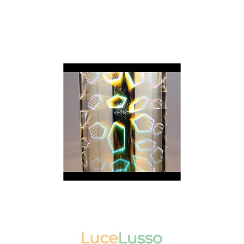 Lampada da sogno cromata con incisione laser 3 dritta
