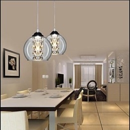 Lampada a sospensione a sfera in vetro tre