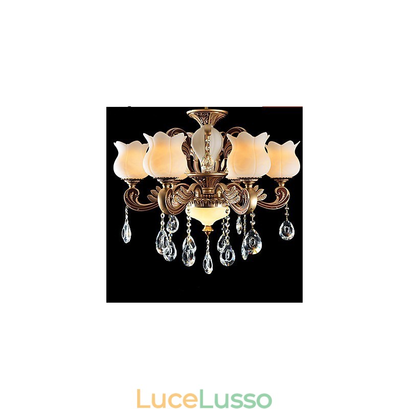 Lampada a sospensione in cristallo europeo e lampada di lusso