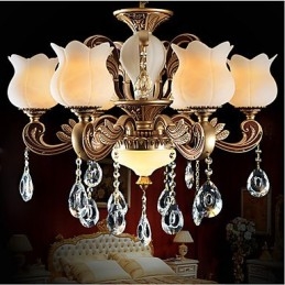 Lampada a sospensione in cristallo europeo e lampada di lusso