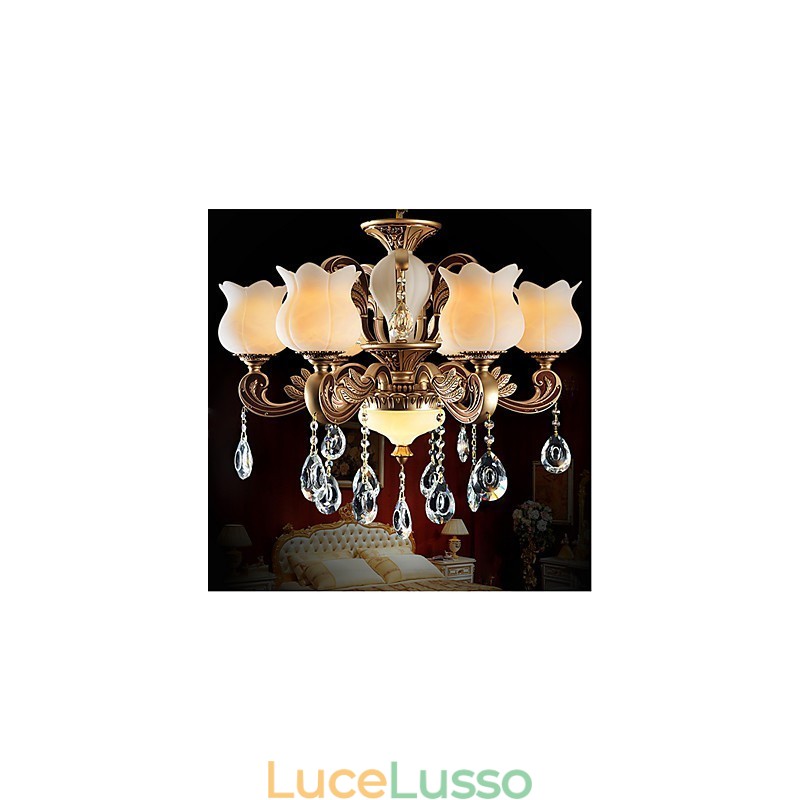 Lampada a sospensione in cristallo europeo e lampada di lusso