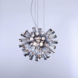 Lampada a sospensione moderna e contemporanea in metallo spazzolato