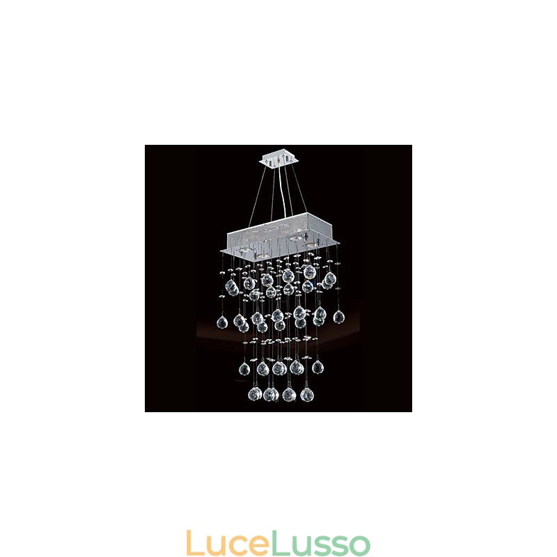 Lampadario moderno contemporaneo in cristallo mini stile elettroplaccato a filo