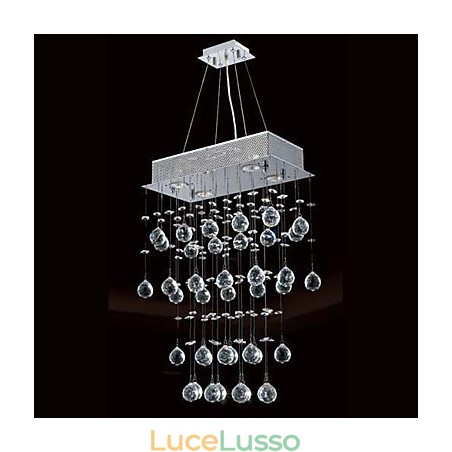 Lampadario moderno contemporaneo in cristallo mini stile elettroplaccato a filo Lampadario moderno contemporaneo in cristallo mini stile elettroplaccato a filo