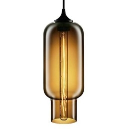 Lampada a sospensione moderna in vetro da 70 W con design a bolle marroni