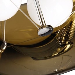 Lampada a sospensione moderna e pittoresca in stile italiano a 3 luci con paralume nero trasparente