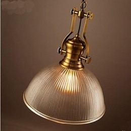 Lampadario in vetro trasparente a testa singola europeo retrò americano