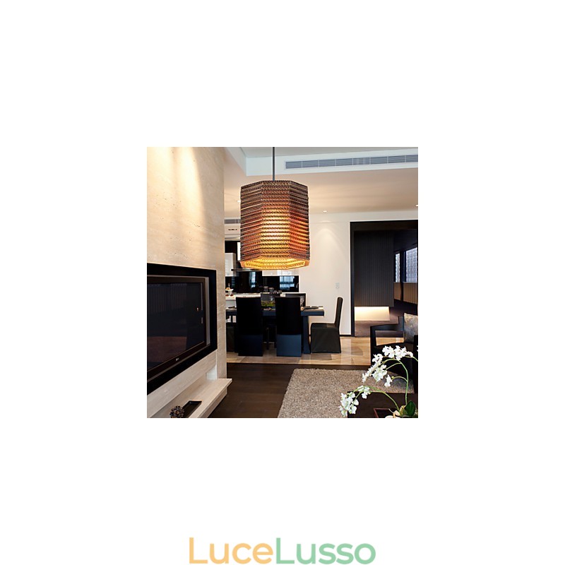 Lampada a sospensione 1 luce moderna in tessuto