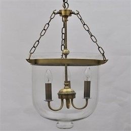 Lampadario in vetro a forma di campana del tempio d'epoca in stile country americano