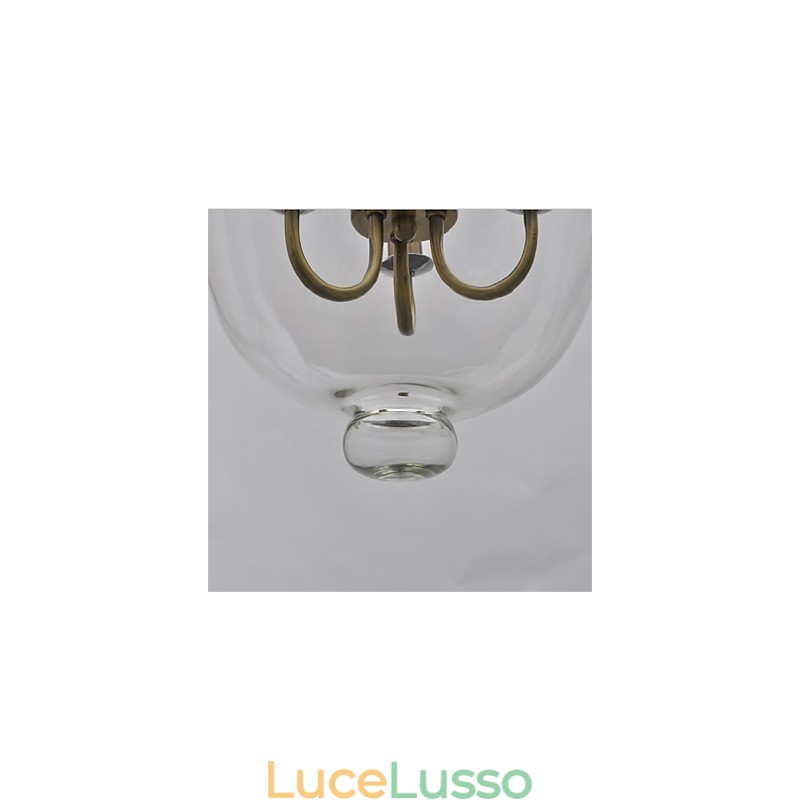 Lampadario in vetro a forma di campana del tempio d'epoca in stile country americano