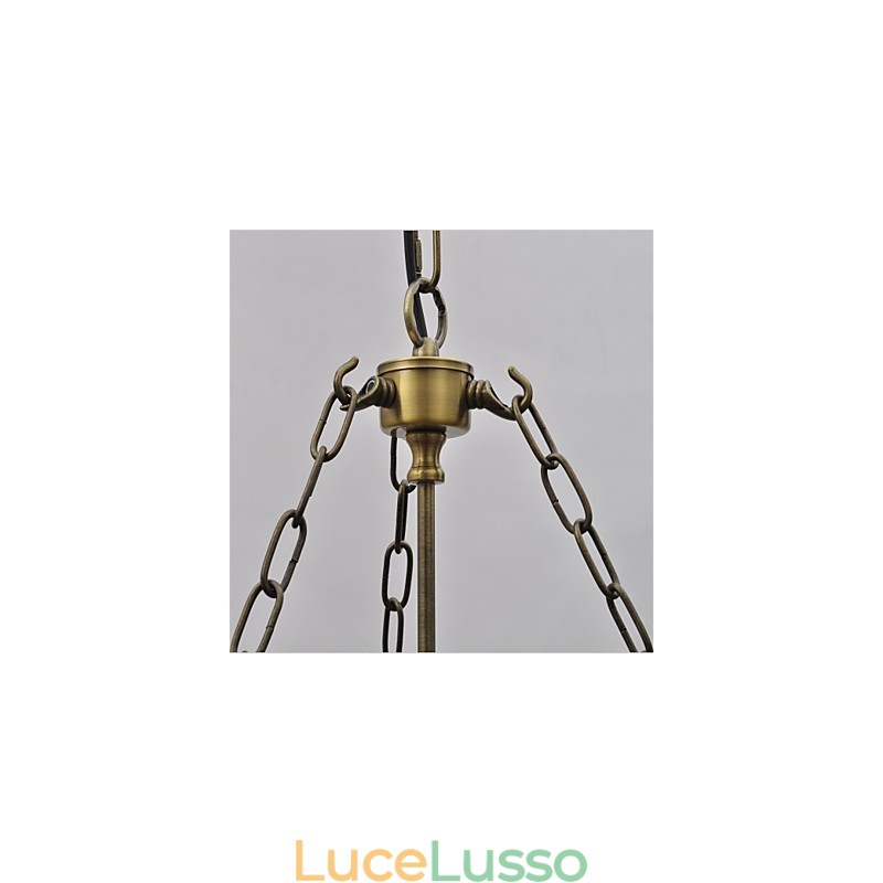 Lampadario in vetro a forma di campana del tempio d'epoca in stile country americano