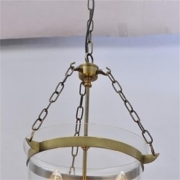 Lampadario in vetro a forma di campana del tempio d'epoca in stile country americano