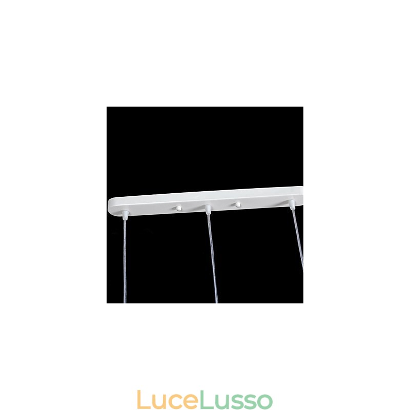 Lampadario bianco a tre luci con paralume in vetro dorato a mano, classico retrò europeo