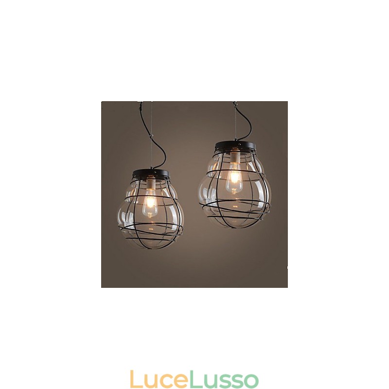 Lampada a sospensione retrò in vetro creativo moderno semplice dell'Europa settentrionale