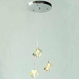 Lampada di cristallo alla moda con pendente in cristallo a tre teste