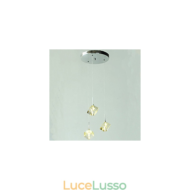 Lampada di cristallo alla moda con pendente in cristallo a tre teste
