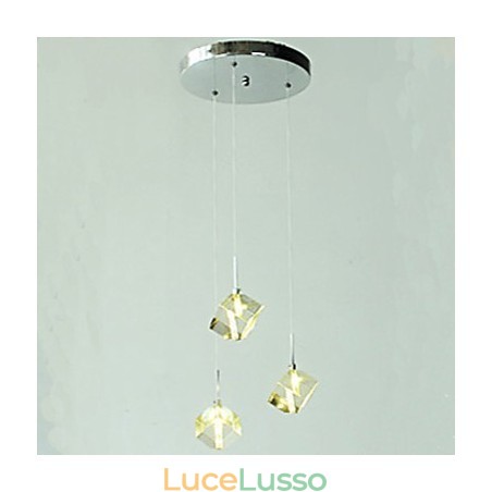 Lampada di cristallo alla moda con pendente in cristallo a tre teste Lampada di cristallo alla moda con pendente in cristallo a tre teste