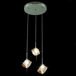 Lampada di cristallo alla moda con pendente in cristallo a tre teste