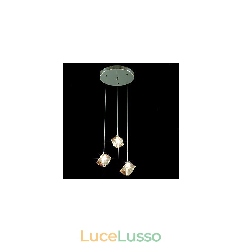 Lampada di cristallo alla moda con pendente in cristallo a tre teste
