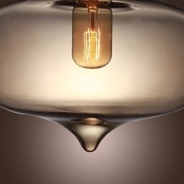 Lampada a sospensione in vetro trasparente con design a bolle marroni