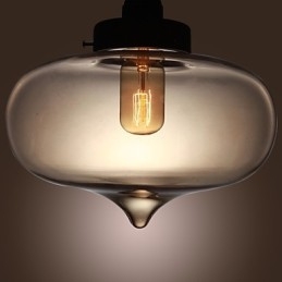 Lampada a sospensione in vetro trasparente con design a bolle marroni