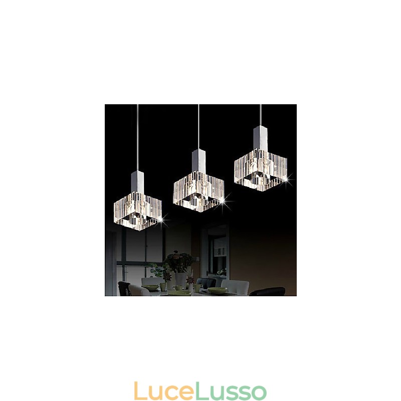 Lampada a sospensione in cristallo tre