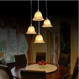 Pendente quattro luci bronzo europeo retrò classico