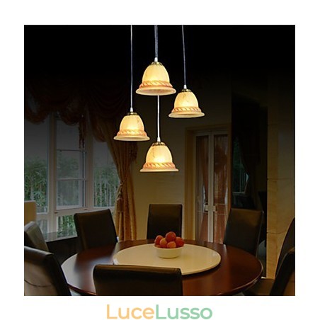 Pendente quattro luci bronzo europeo retrò classico Pendente quattro luci bronzo europeo retrò classico