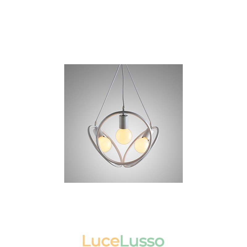 Lampadario a sospensione a 3 luci, tradizionale, classico, retrò, in metallo