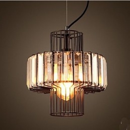 Lampada a sospensione piccola in cristallo stile country americano