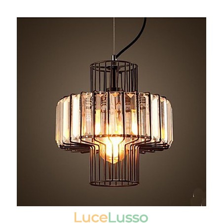 Lampada a sospensione piccola in cristallo stile country americano Lampada a sospensione piccola in cristallo stile country americano