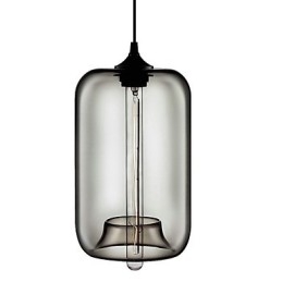 Lampada a sospensione in vetro trasparente da 70 W con design a bolle nere