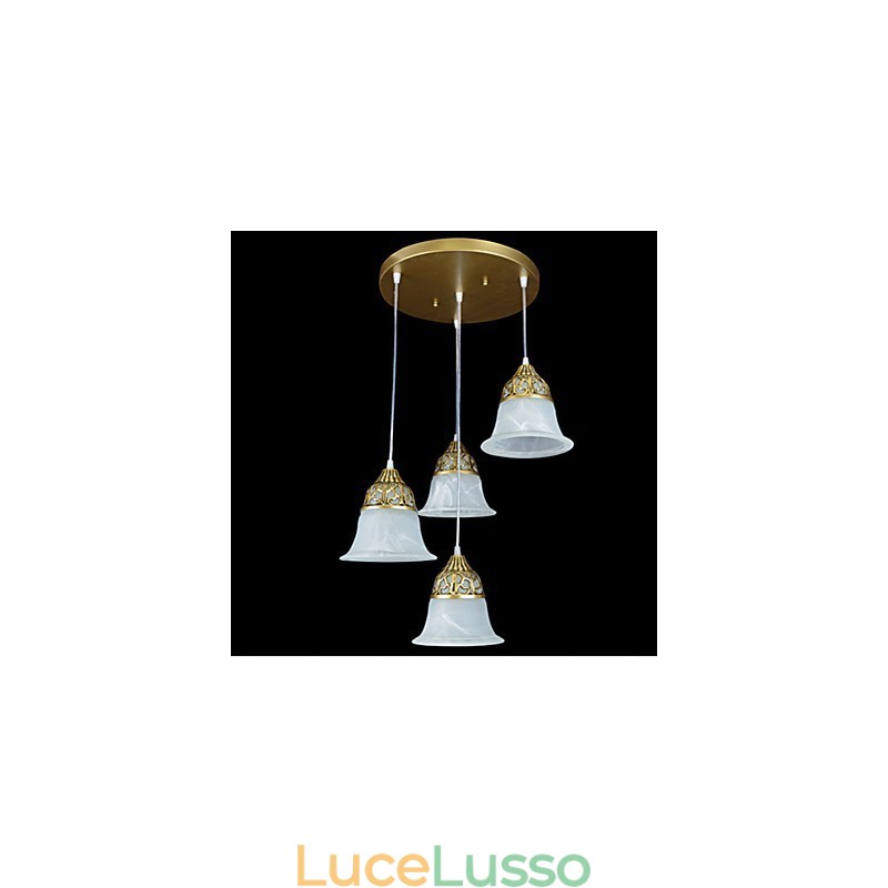 Lampada a sospensione in metallo bronzo retrò rustico classico tradizionale