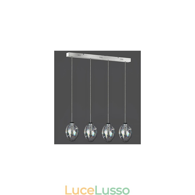 Lampada a sospensione moderna contemporanea tradizionale classica in metallo cromato