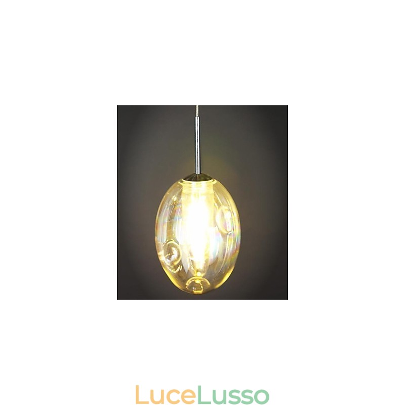 Lampada a sospensione moderna contemporanea tradizionale classica in metallo cromato