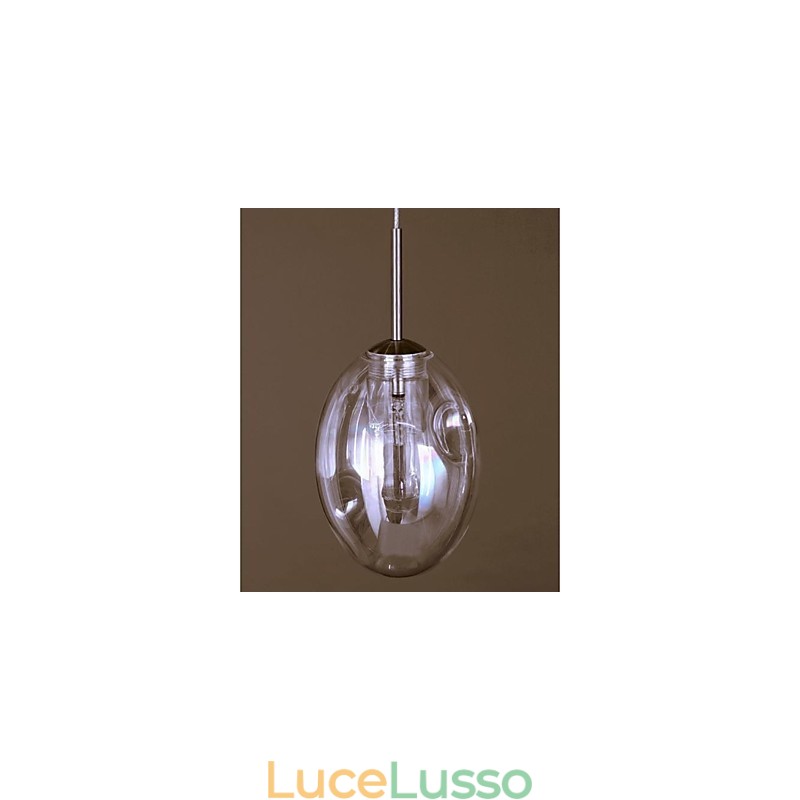 Lampada a sospensione moderna contemporanea tradizionale classica in metallo cromato