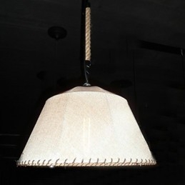 Lampada a sospensione retrò in stile nordamericano a 1 luce con paralume in tessuto