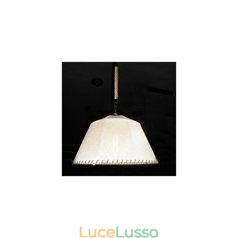 Lampada a sospensione retrò in stile nordamericano a 1 luce con paralume in tessuto