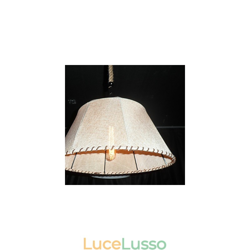 Lampada a sospensione retrò in stile nordamericano a 1 luce con paralume in tessuto