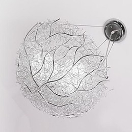 Lampada a sospensione moderna in metallo argentato contemporaneo