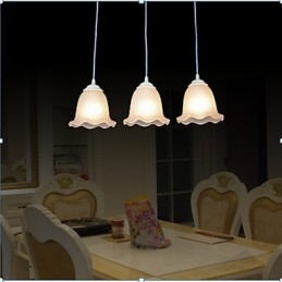 Pendente Tre Luci Bianco Europeo Retro Classico