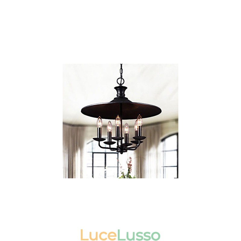 Lampadario a candela in stile nordico rurale americano